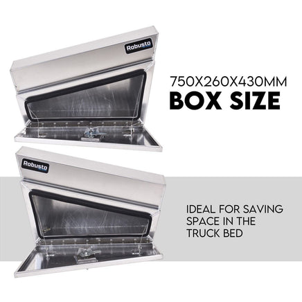 Under Tray Tool Box Underbody Pair Set 750mm Aluminium Auto Accessories Kings Warehouse