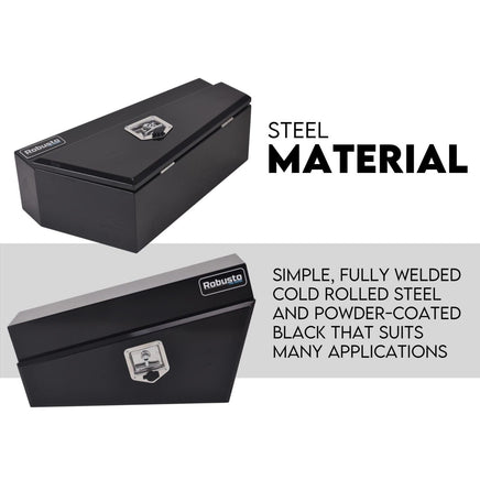 Under Tray Tool Box Underbody Pair Set 750mm Black Steel Auto Accessories Kings Warehouse