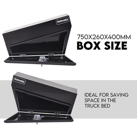 Under Tray Tool Box Underbody Pair Set 750mm Black Steel Auto Accessories Kings Warehouse