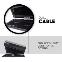 Under Tray Tool Box Underbody Pair Set 750mm Black Steel Auto Accessories Kings Warehouse