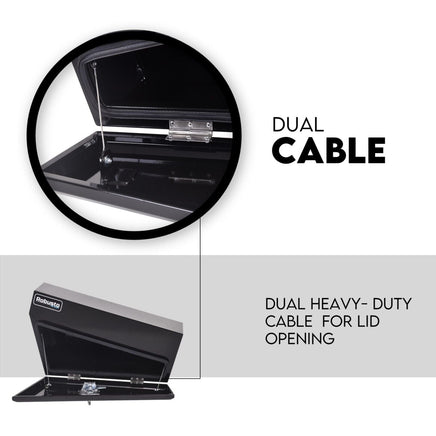 Under Tray Tool Box Underbody Pair Set 750mm Black Steel Auto Accessories Kings Warehouse