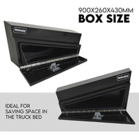 Under Tray Tool Box Underbody Pair Set 900mm Black Steel Auto Accessories Kings Warehouse