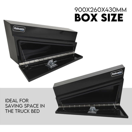 Under Tray Tool Box Underbody Pair Set 900mm Black Steel Auto Accessories Kings Warehouse