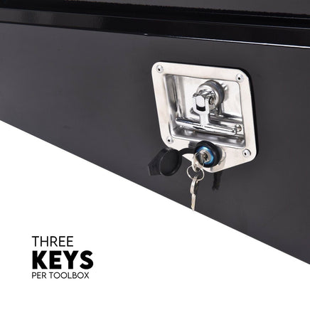 Under Tray Tool Box Underbody Pair Set 900mm Black Steel Auto Accessories Kings Warehouse