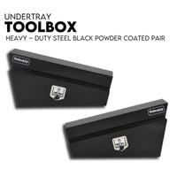 Under Tray Tool Box Underbody Pair Set 900mm Black Steel Kings Warehouse 