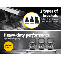 Universal Car Roof Rack 1450mm Cross Bars Aluminium Silver Adjustable Brackets Carrier 90kg BestSellers Kings Warehouse