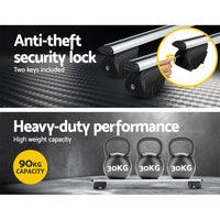 Universal Car Roof Rack Aluminium Cross Bars Adjustable 126cm Silver Upgraded End of Year Clearance Sale Kings Warehouse