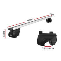 Universal Car Roof Rack Aluminium Cross Bars Adjustable 126cm Silver Upgraded End of Year Clearance Sale Kings Warehouse
