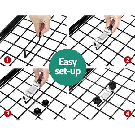 Universal Car Roof Rack Basket Luggage Carrier Steel Vehicle Cargo 123cm Kings Warehouse