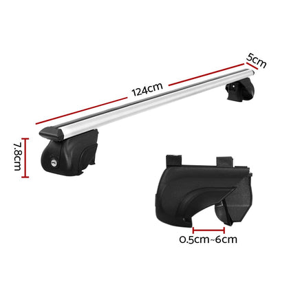 Universal Car Roof Rack Cross Bars Aluminium Adjustable 111cm Silver Upgraded End of Year Clearance Sale Kings Warehouse