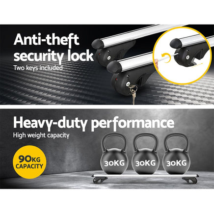 Universal Car Roof Racks Pod Cross Bars Aluminium Adjustable 123cm Sliver Auto Accessories Kings Warehouse