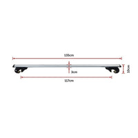 Universal Car Top Roof Rail Rack Cross Bar Aluminium Lockable 1350MM Outdoor Recreation Kings Warehouse