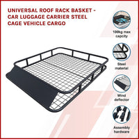 Universal Roof Rack Basket - Car Luggage Carrier Steel Cage Vehicle Cargo KingsWarehouse 