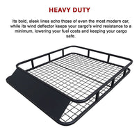 Universal Roof Rack Basket - Car Luggage Carrier Steel Cage Vehicle Cargo KingsWarehouse 