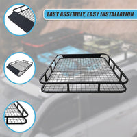 Universal Roof Rack Basket - Car Luggage Carrier Steel Cage Vehicle Cargo Outdoor Recreation Kings Warehouse