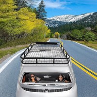 Universal Roof Rack Basket - Car Luggage Carrier Steel Cage Vehicle Cargo Outdoor Recreation Kings Warehouse