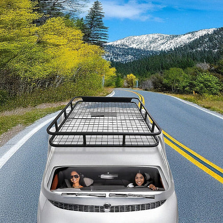 Universal Roof Rack Basket - Car Luggage Carrier Steel Cage Vehicle Cargo Outdoor Recreation Kings Warehouse