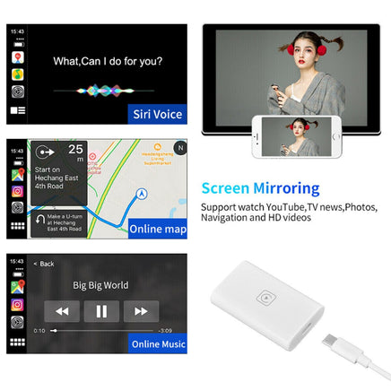 Upgrade Wireless CarPlay Adapter Dongle for Apple IOS Android Navigation Radio Audio & Video Kings Warehouse