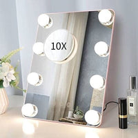 Vanity Mirror with Lights with 8 Dimmable Bulbs for Makeup and Travel (Pink, 30 x23 cm) Kings Warehouse 