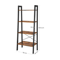 VASAGLE 4 Tier Ladder Shelf Rustic Brown Kings Warehouse 