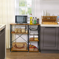 VASAGLE Kitchen Storage Shelves with Wire Basket and 6 S-Hooks Kings Warehouse 