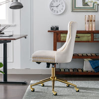 Velvet Home Office Chair- Beige Furniture Kings Warehouse