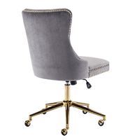 Velvet Home Office Chair- Grey Furniture Kings Warehouse