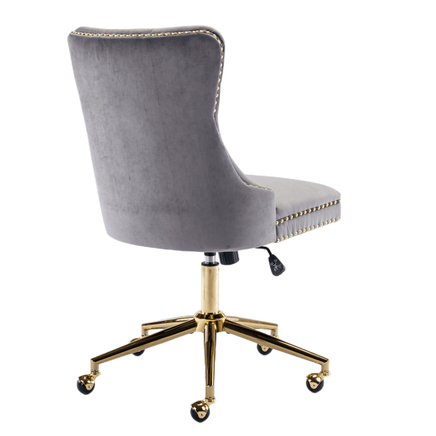 Velvet Home Office Chair- Grey Furniture Kings Warehouse