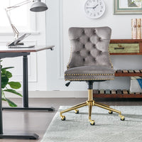 Velvet Home Office Chair- Grey Furniture Kings Warehouse