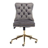 Velvet Home Office Chair- Grey Furniture Kings Warehouse