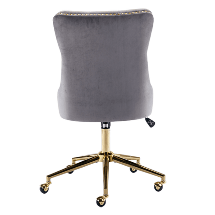 Velvet Home Office Chair- Grey Furniture Kings Warehouse