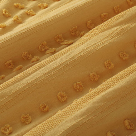 Vintage Design Homewares Sans Sovci Ochre Cotton Quilt Cover Set Queen Home & Garden Kings Warehouse