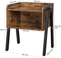 Vintage Nightstand Stackable End Table Wood Look Accent Furniture Metal Frame Furniture Kings Warehouse