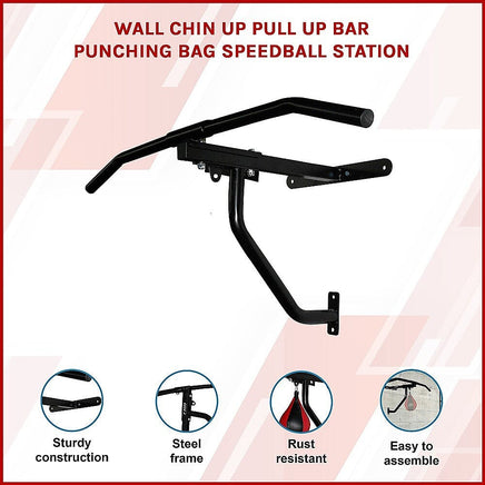 Wall Chin Up Pull Up Bar Punching Bag SpeedBall Station Sports & Fitness Kings Warehouse