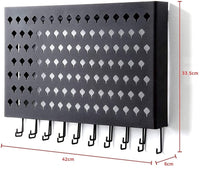 Wall Mount Earring Jewelry Hanger Organizer Holder with 109 Holes and 19 Hooks (Black) Kings Warehouse