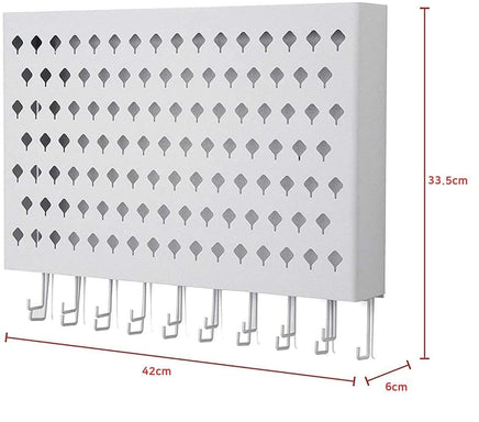 Wall Mount Earring Jewelry Hanger Organizer Holder with 109 Holes and 19 Hooks (White) Kings Warehouse