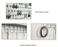 Wall Mount Earring Jewelry Hanger Organizer Holder with 109 Holes and 19 Hooks (White) Kings Warehouse