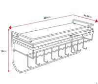 Wall Mount Hanging Jewelry Organizer with 9 Hooks (Black Metal) living room Kings Warehouse