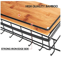 Wall Mount Hanging Jewelry Organizer with 9 Hooks (Black Metal) living room Kings Warehouse