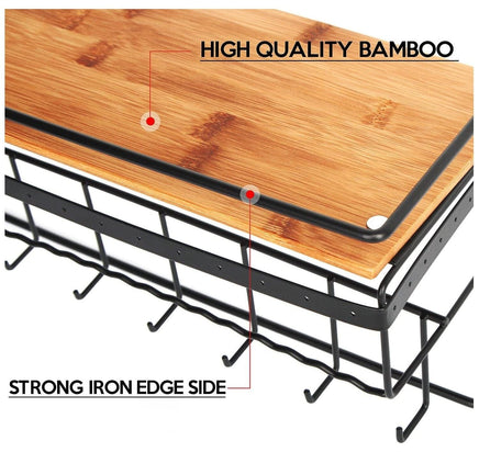 Wall Mount Hanging Jewelry Organizer with 9 Hooks (Black Metal) living room Kings Warehouse