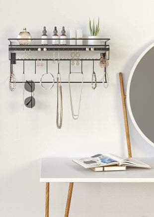 Wall Mounted Classic Black Iron Designer for Cosmetics and Jewelry Storage Shelf Kings Warehouse