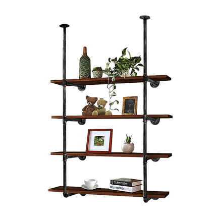 Wall Shelves Display Bookshelf Industrial DIY Pipe Shelf Rustic Brackets Furniture Kings Warehouse