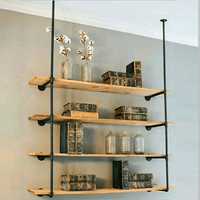 Wall Shelves Display Bookshelf Industrial DIY Pipe Shelf Rustic Brackets Furniture Kings Warehouse