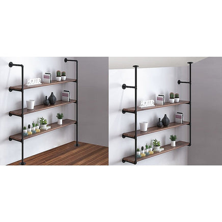 Wall Shelves Display Bookshelf Industrial DIY Pipe Shelf Rustic Brackets Furniture Kings Warehouse