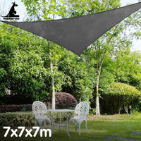 Wallaroo Outdoor Sun Shade Sail Canopy Grey Triangle 7 x 7 x 7M Home & Garden Kings Warehouse