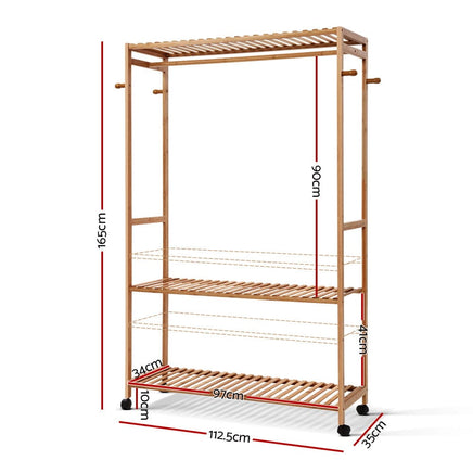 Wardrobe Clothes Rack Airer Coat Stand Hanger 165cm Home & Garden Kings Warehouse