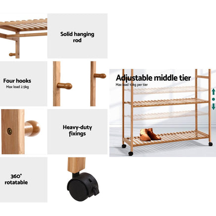 Wardrobe Clothes Rack Airer Coat Stand Hanger 165cm Home & Garden Kings Warehouse