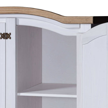 Wardrobe Mexican Pine Corona Range 3 Doors White bedroom furniture Kings Warehouse
