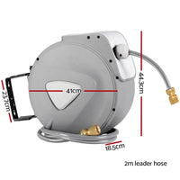 Water Hose Reel 30M Retractable Garden Auto Rewind Brass Spray Gun Home & Garden Kings Warehouse
