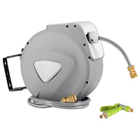 Water Hose Reel 30M Retractable Garden Auto Rewind Brass Spray Gun Home & Garden Kings Warehouse